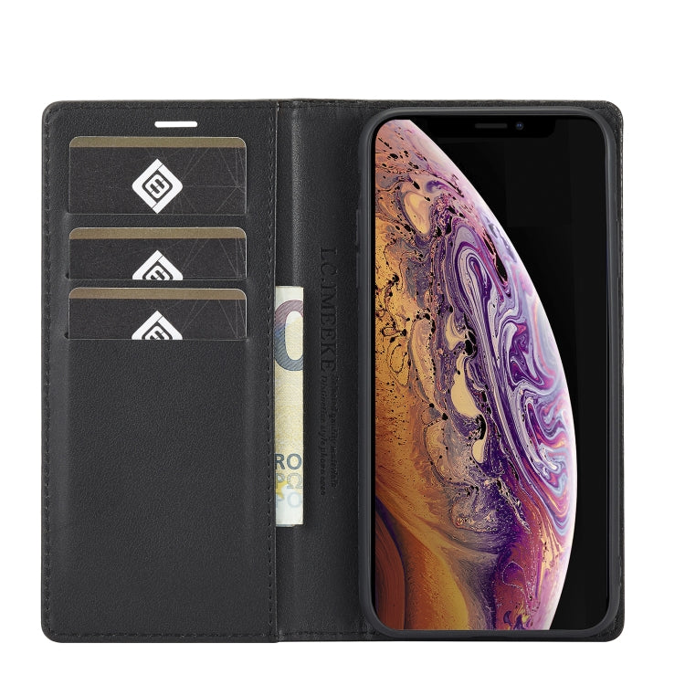 For iPhone X / XS LC.IMEEKE Carbon Fiber PU + TPU Horizontal Flip Leather Case with Holder & Card Slot & Wallet(Vertical Black) - HoMEdemic™ 