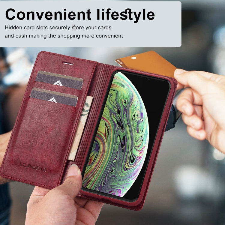 For iPhone X / XS LC.IMEEKE RFID Anti-theft Leather Phone Case(Red) - HoMEdemic™ 