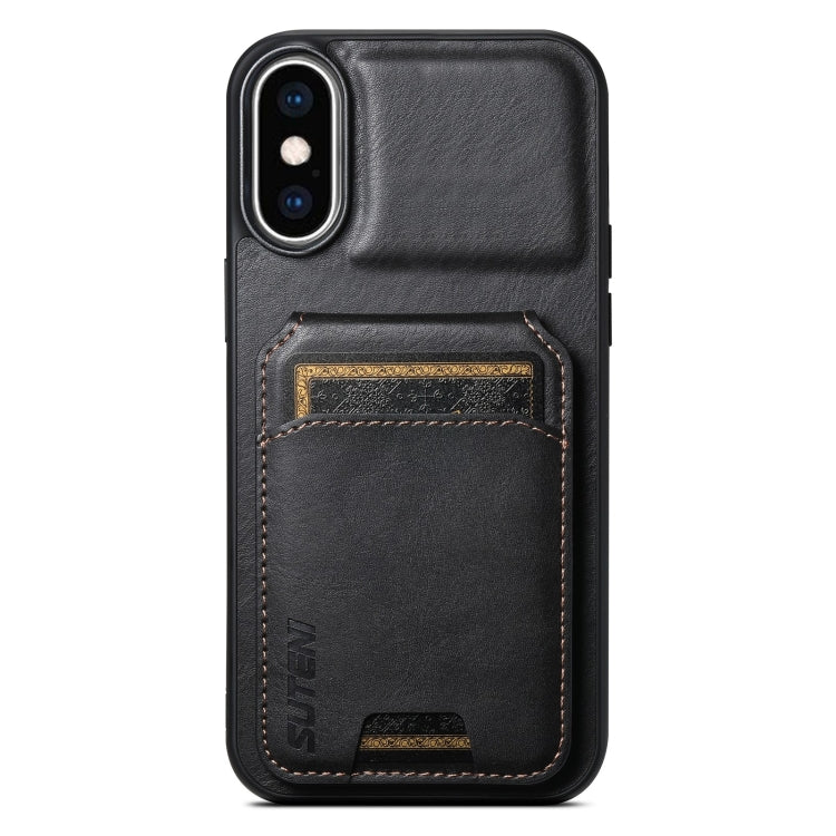 For iPhone X / XS Suteni H02 Leather Wallet Stand Back Phone Case(Black) - HoMEdemic™ 