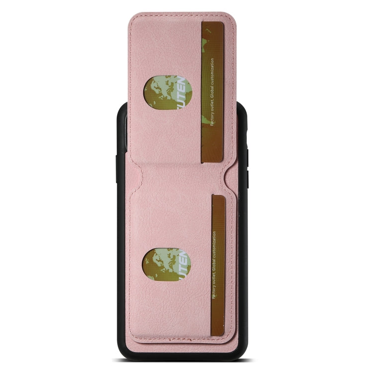 For iPhone X / XS Suteni H02 Litchi Leather Card Wallet Stand Back Phone Case(Pink) - HoMEdemic™ 