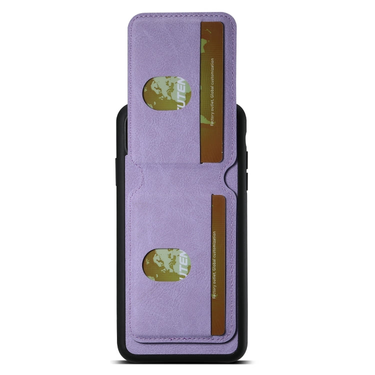 For iPhone X / XS Suteni H02 Litchi Leather Card Wallet Stand Back Phone Case(Purple) - HoMEdemic™ 