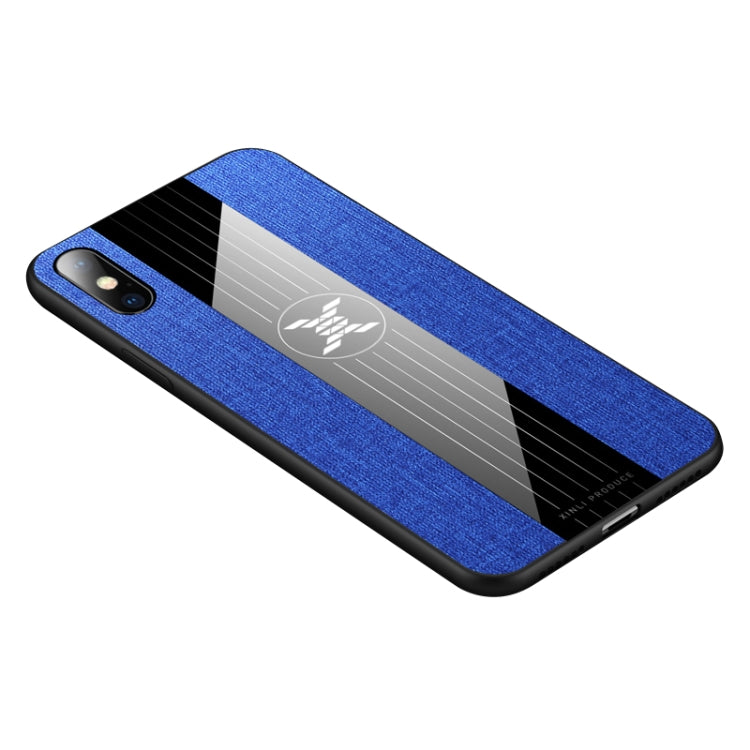 For iPhone X / XS XINLI Stitching Cloth Texture Shockproof TPU Protective Case(Blue) - HoMEdemic™ 