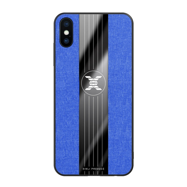 For iPhone X / XS XINLI Stitching Cloth Texture Shockproof TPU Protective Case(Blue) - HoMEdemic™ 