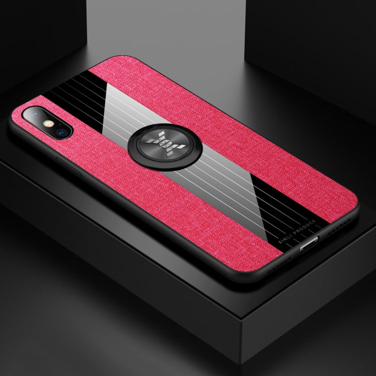 For iPhone X / XS XINLI Stitching Cloth Texture Shockproof TPU Protective Case with Ring Holder(Red) - HoMEdemic™ 