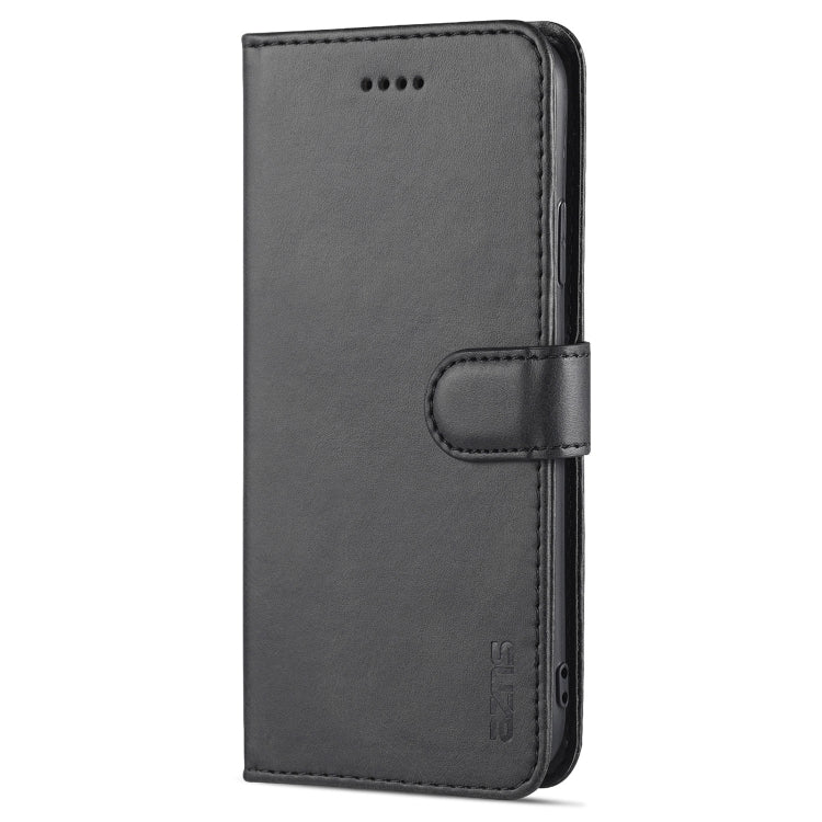 For iPhone XR AZNS Skin Feel Calf Texture Horizontal Flip Leather Case with Card Slots & Holder & Wallet(Black) - HoMEdemic™ 
