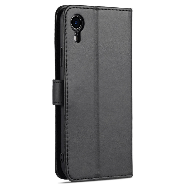 For iPhone XR AZNS Skin Feel Calf Texture Horizontal Flip Leather Case with Card Slots & Holder & Wallet(Black) - HoMEdemic™ 