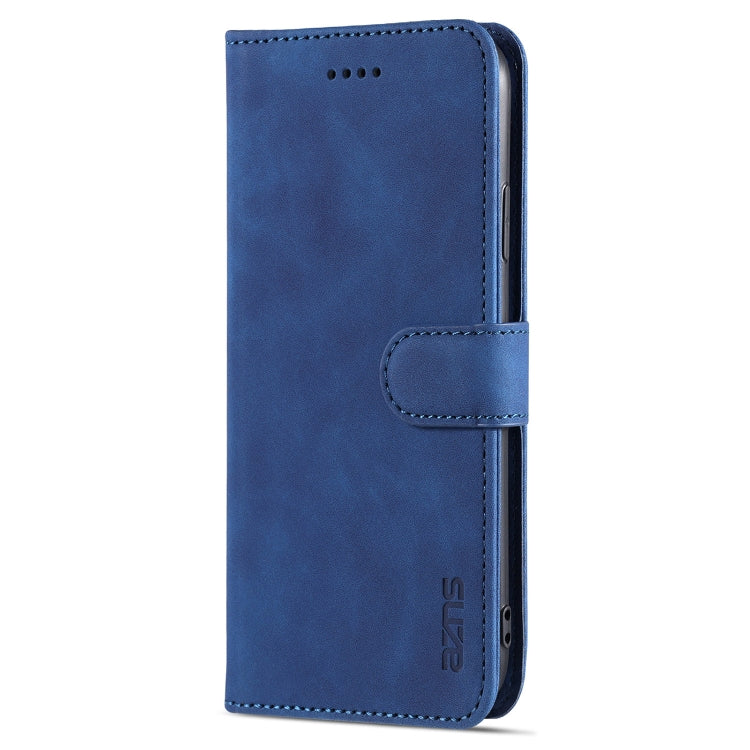 For iPhone XR AZNS Skin Feel Calf Texture Horizontal Flip Leather Case with Card Slots & Holder & Wallet(Blue) - HoMEdemic™ 