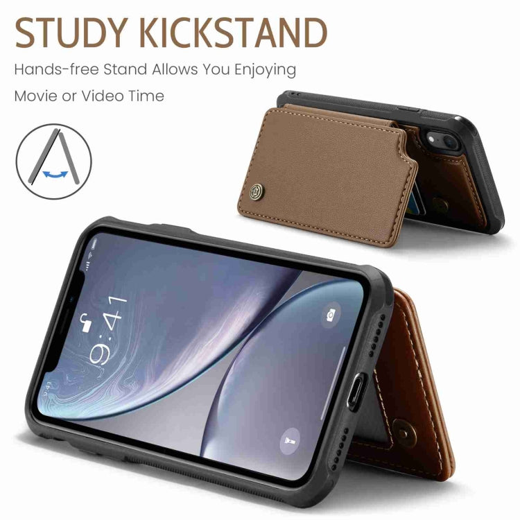 For iPhone XR CaseMe C22 Card Slots Holder RFID Anti-theft Phone Case(Brown) - HoMEdemic™ 