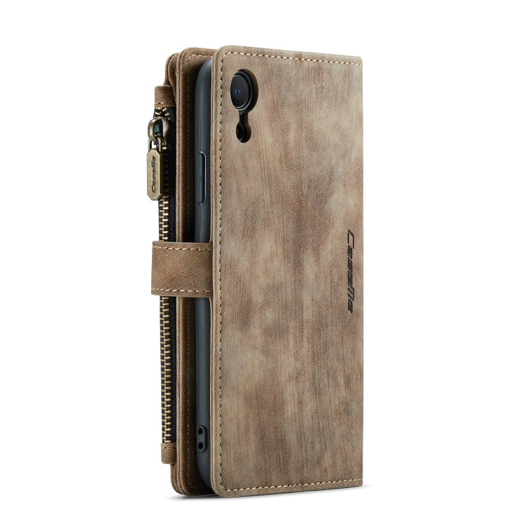 For iPhone XR CaseMe-C30 PU + TPU Multifunctional Horizontal Flip Leather Case with Holder & Card Slot & Wallet & Zipper Pocket(Brown) - HoMEdemic™ 