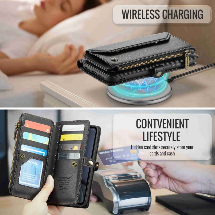 For iPhone XR CaseMe C36 Card Slots Zipper Wallet RFID Anti-theft Leather Phone Case(Black) - HoMEdemic™ 