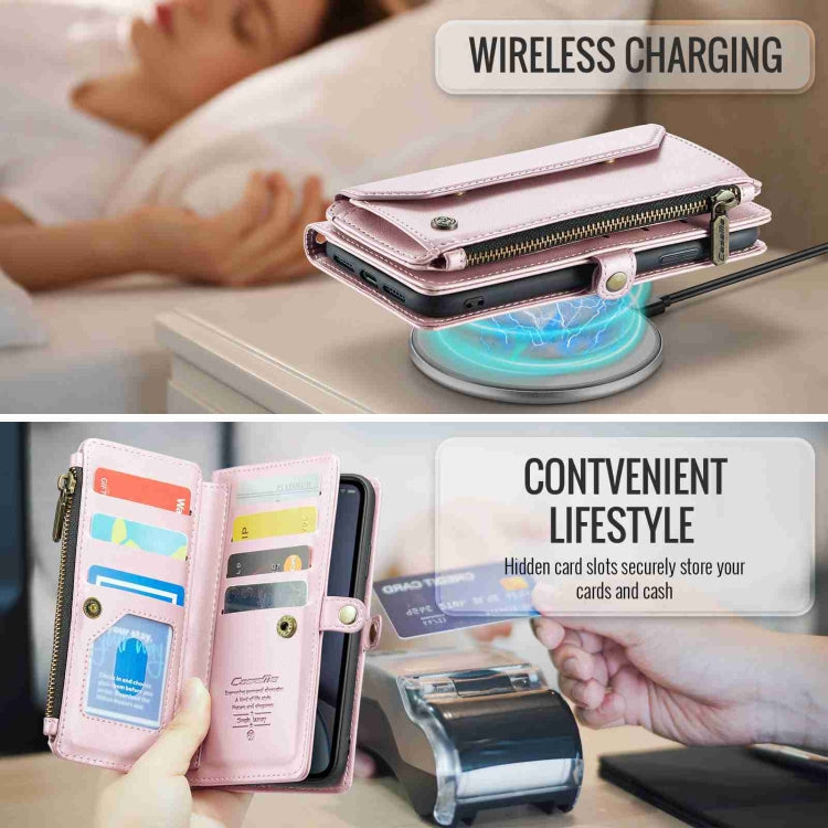 For iPhone XR CaseMe C36 Card Slots Zipper Wallet RFID Anti-theft Leather Phone Case(Pink) - HoMEdemic™ 