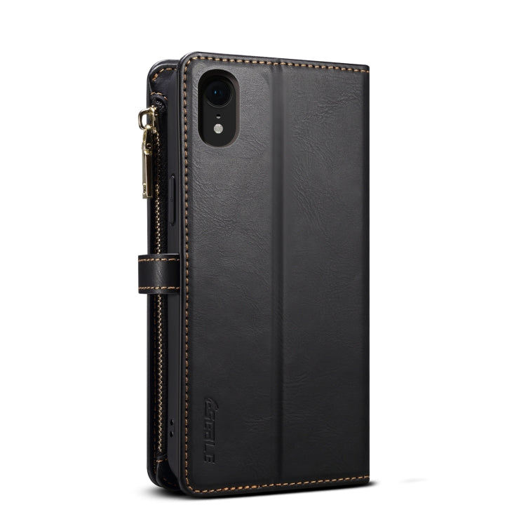 For iPhone XR ESEBLE Star Series Lanyard Zipper Wallet RFID Leather Case(Black) - HoMEdemic™ 