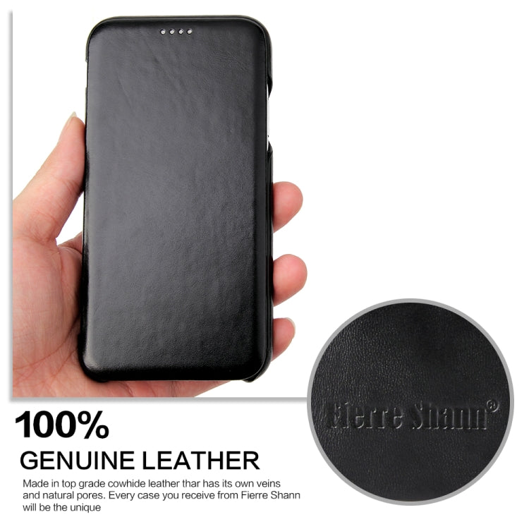 For iPhone XR Fierre Shann Business Magnetic Horizontal Flip Genuine Leather Case(Black) - HoMEdemic™ 