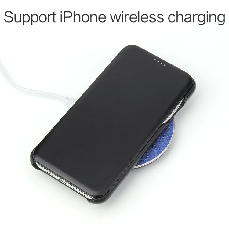 For iPhone XR Fierre Shann Business Magnetic Horizontal Flip Genuine Leather Case(Black) - HoMEdemic™ 
