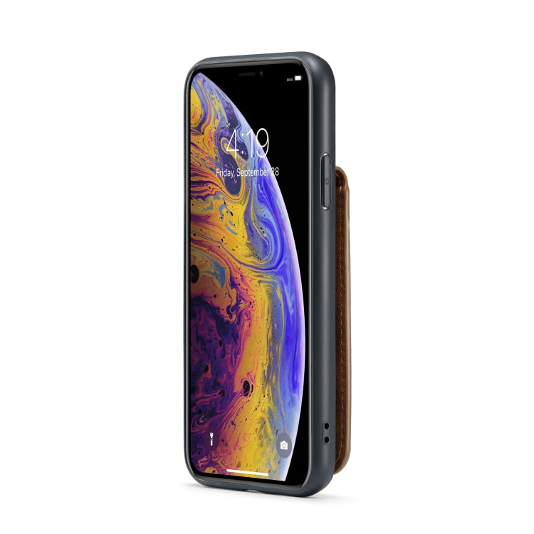 For iPhone XR Fierre Shann Crazy Horse Card Holder Back Cover PU Phone Case(Brown) - HoMEdemic™ 