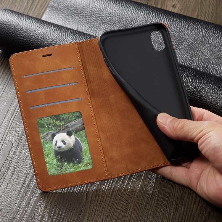 For iPhone XR Forwenw Dream Series Oil Edge Strong Magnetism Horizontal Flip Leather Case with Holder & Card Slots & Wallet & Photo Frame(Brown) - HoMEdemic™ 