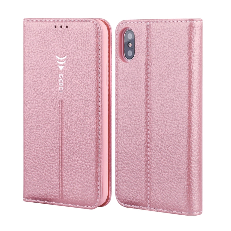 For iPhone XR GEBEI PU+TPU Horizontal Flip Protective Case with Holder & Card Slots(Rose Gold) - HoMEdemic™ 