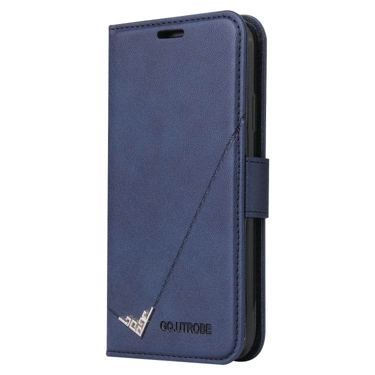 For iPhone XR GQUTROBE Right Angle Leather Phone Case(Blue) - HoMEdemic™ 
