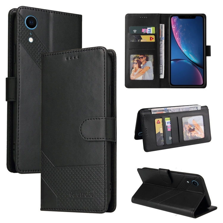 For iPhone XR GQUTROBE Skin Feel Magnetic Leather Phone Case(Black) - HoMEdemic™ 