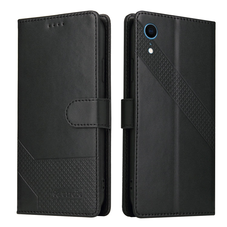 For iPhone XR GQUTROBE Skin Feel Magnetic Leather Phone Case(Black) - HoMEdemic™ 