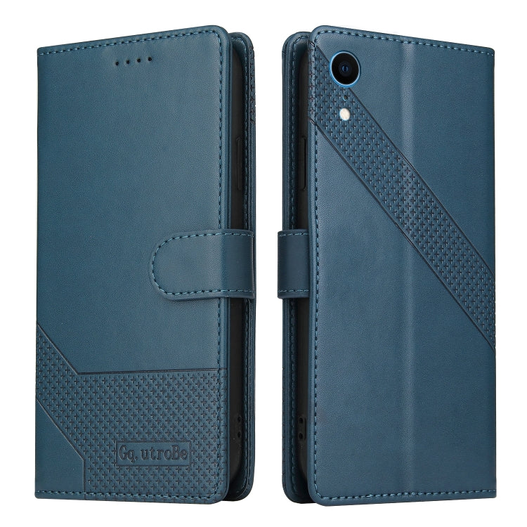 For iPhone XR GQUTROBE Skin Feel Magnetic Leather Phone Case(Blue) - HoMEdemic™ 