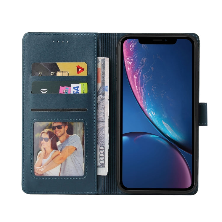 For iPhone XR GQUTROBE Skin Feel Magnetic Leather Phone Case(Blue) - HoMEdemic™ 