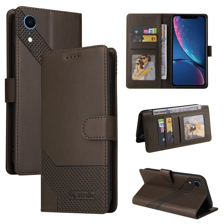 For iPhone XR GQUTROBE Skin Feel Magnetic Leather Phone Case(Brown) - HoMEdemic™ 