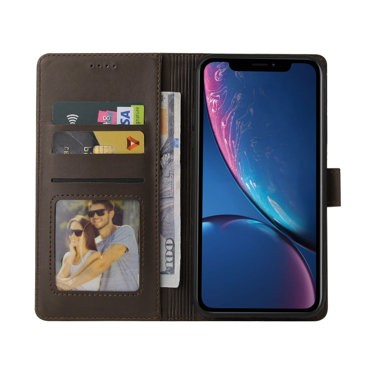 For iPhone XR GQUTROBE Skin Feel Magnetic Leather Phone Case(Brown) - HoMEdemic™ 