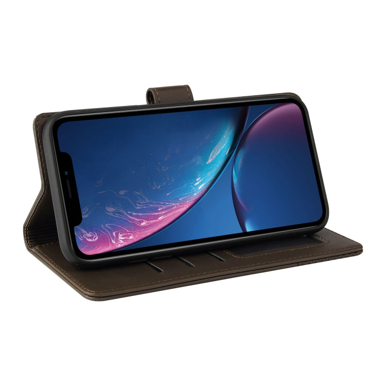 For iPhone XR GQUTROBE Skin Feel Magnetic Leather Phone Case(Brown) - HoMEdemic™ 
