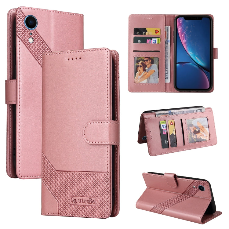 For iPhone XR GQUTROBE Skin Feel Magnetic Leather Phone Case(Rose Gold) - HoMEdemic™ 