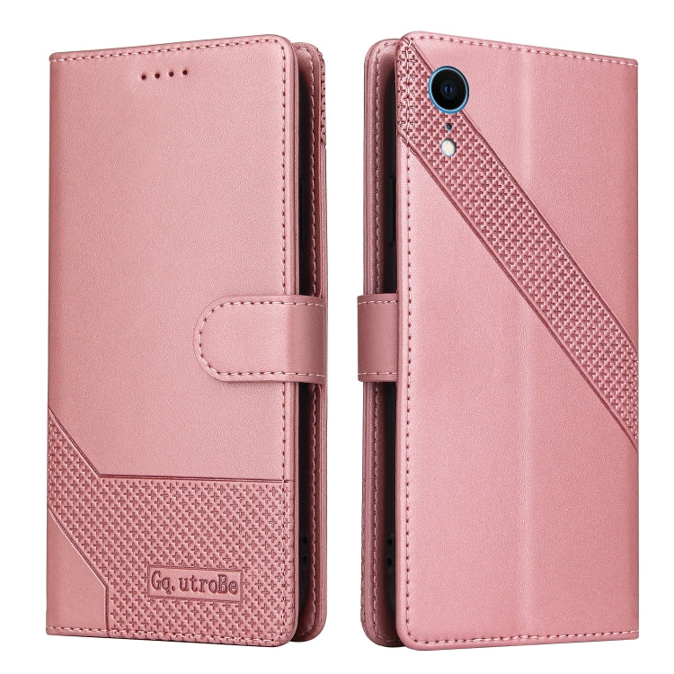 For iPhone XR GQUTROBE Skin Feel Magnetic Leather Phone Case(Rose Gold) - HoMEdemic™ 