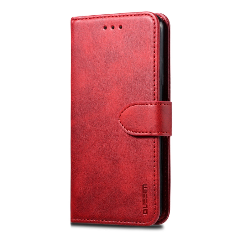For iPhone XR GUSSIM Magnetic Horizontal Flip Leather Case with Holder & Card Slots & Wallet(Red) - HoMEdemic™ 