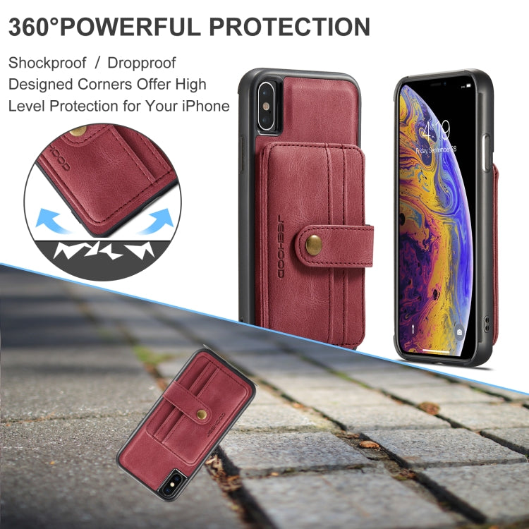 For iPhone XR JEEHOOD RFID Blocking Anti-Theft Wallet Phone Case(Red) - HoMEdemic™ 