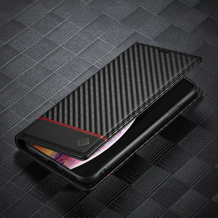 For iPhone XR LC.IMEEKE Carbon Fiber PU + TPU Horizontal Flip Leather Case with Holder & Card Slot & Wallet(Horizontal Black) - HoMEdemic™ 