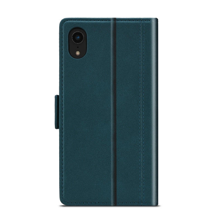 For iPhone XR LC.IMEEKE Magnetic Buckle PU + TPU Horizontal Flip Leather Case with Holder & Card Slots & Wallet(Blue) - HoMEdemic™ 