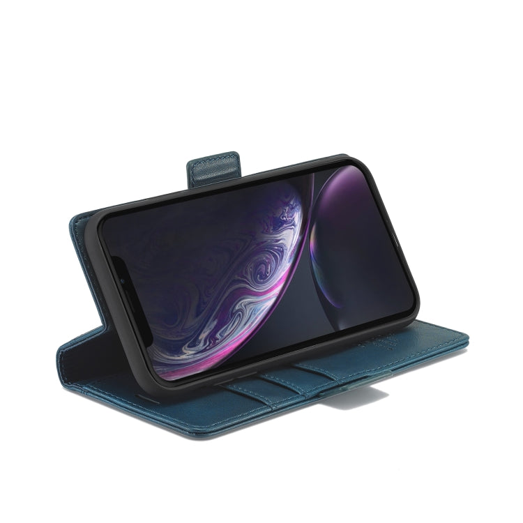 For iPhone XR LC.IMEEKE Magnetic Buckle PU + TPU Horizontal Flip Leather Case with Holder & Card Slots & Wallet(Blue) - HoMEdemic™ 