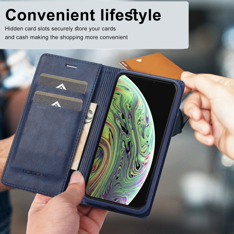 For iPhone XR LC.IMEEKE RFID Anti-theft Leather Phone Case(Blue) - HoMEdemic™ 