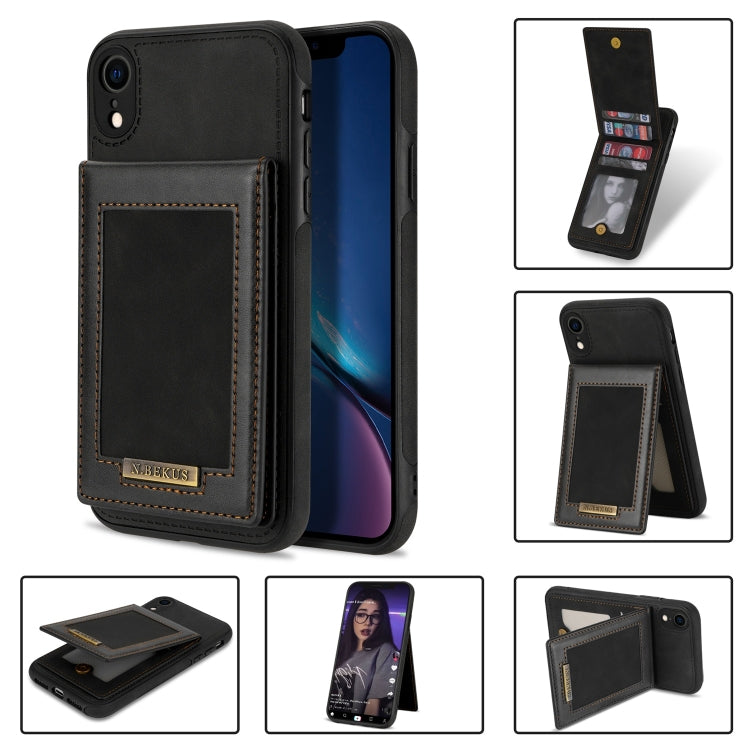 For iPhone XR N.BEKUS Vertical Flip Card Slot RFID Phone Case(Black) - HoMEdemic™ 