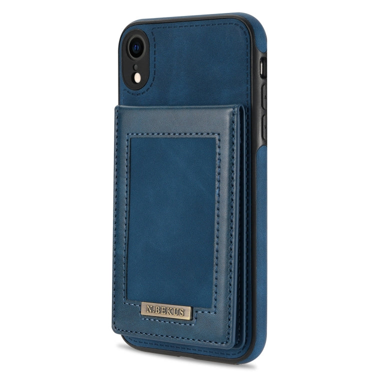 For iPhone XR N.BEKUS Vertical Flip Card Slot RFID Phone Case(Blue) - HoMEdemic™ 