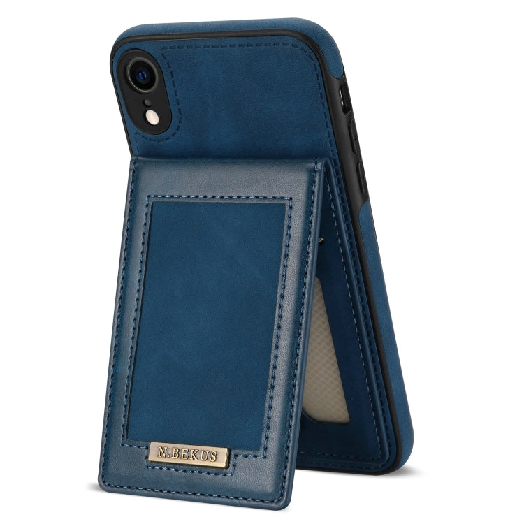 For iPhone XR N.BEKUS Vertical Flip Card Slot RFID Phone Case(Blue) - HoMEdemic™ 