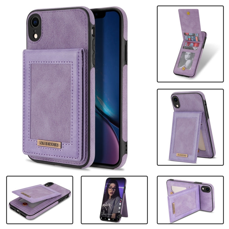 For iPhone XR N.BEKUS Vertical Flip Card Slot RFID Phone Case(Purple) - HoMEdemic™ 