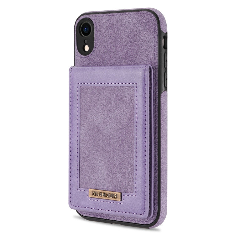 For iPhone XR N.BEKUS Vertical Flip Card Slot RFID Phone Case(Purple) - HoMEdemic™ 
