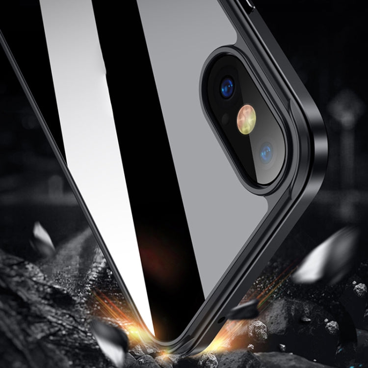For iPhone XR SULADA Shockproof Aviation Aluminum Metal Frame + Nano Glass + TPU Protective Case(Black) - HoMEdemic™ 