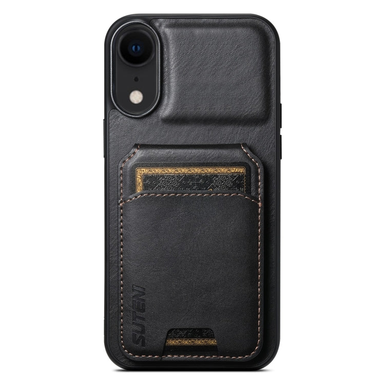 For iPhone XR Suteni H02 Leather Wallet Stand Back Phone Case(Black) - HoMEdemic™ 