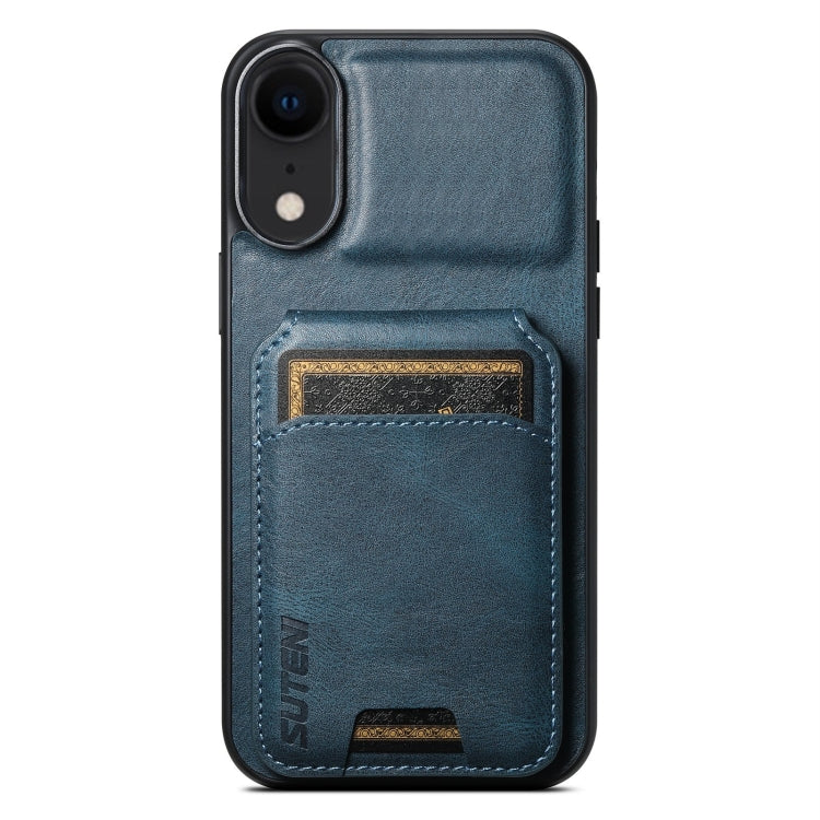 For iPhone XR Suteni H02 Leather Wallet Stand Back Phone Case(Blue) - HoMEdemic™ 