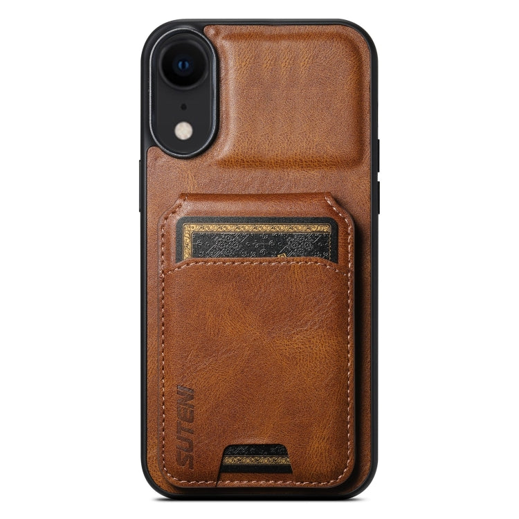 For iPhone XR Suteni H02 Leather Wallet Stand Back Phone Case(Brown) - HoMEdemic™ 