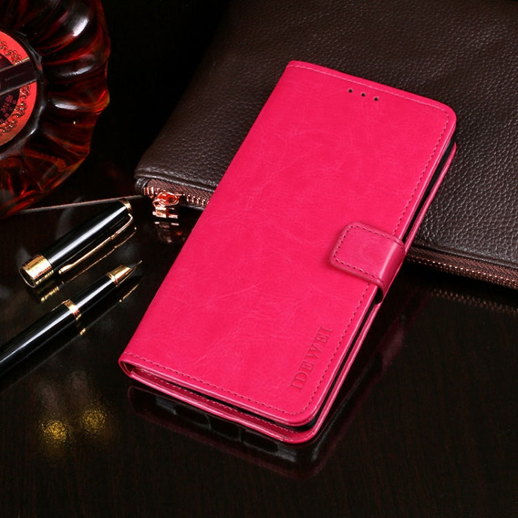 For iPhone XR idewei Crazy Horse Texture Horizontal Flip Leather Case with Holder & Card Slots & Wallet(Rose Red) - HoMEdemic™ 