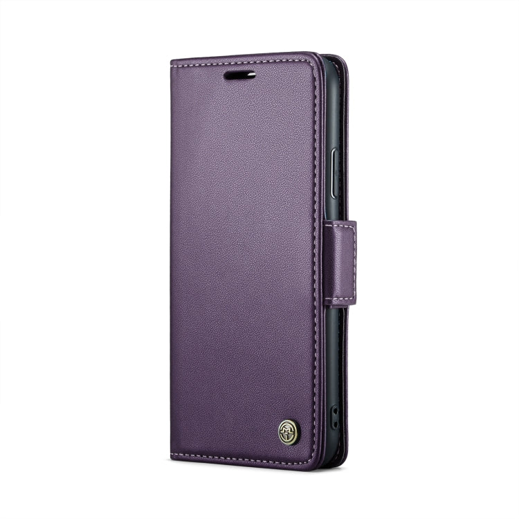 For iPhone XS CaseMe 023 Butterfly Buckle Litchi Texture RFID Anti-theft Leather Phone Case(Pearly Purple) - HoMEdemic™ 