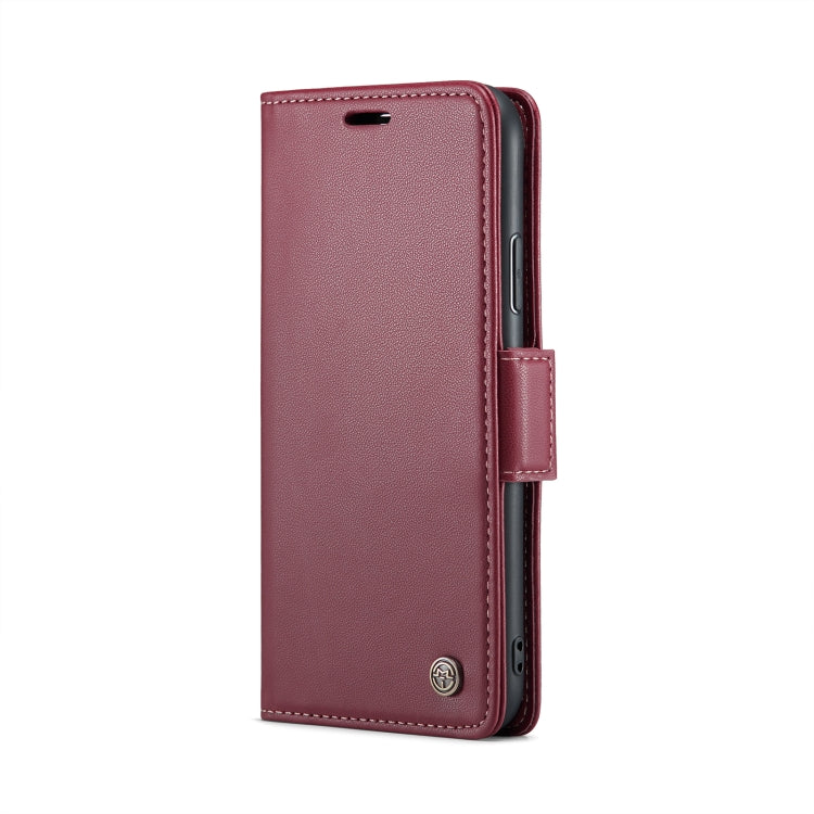 For iPhone XS CaseMe 023 Butterfly Buckle Litchi Texture RFID Anti-theft Leather Phone Case(Wine Red) - HoMEdemic™ 