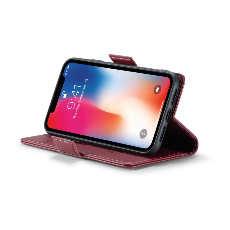 For iPhone XS CaseMe 023 Butterfly Buckle Litchi Texture RFID Anti-theft Leather Phone Case(Wine Red) - HoMEdemic™ 